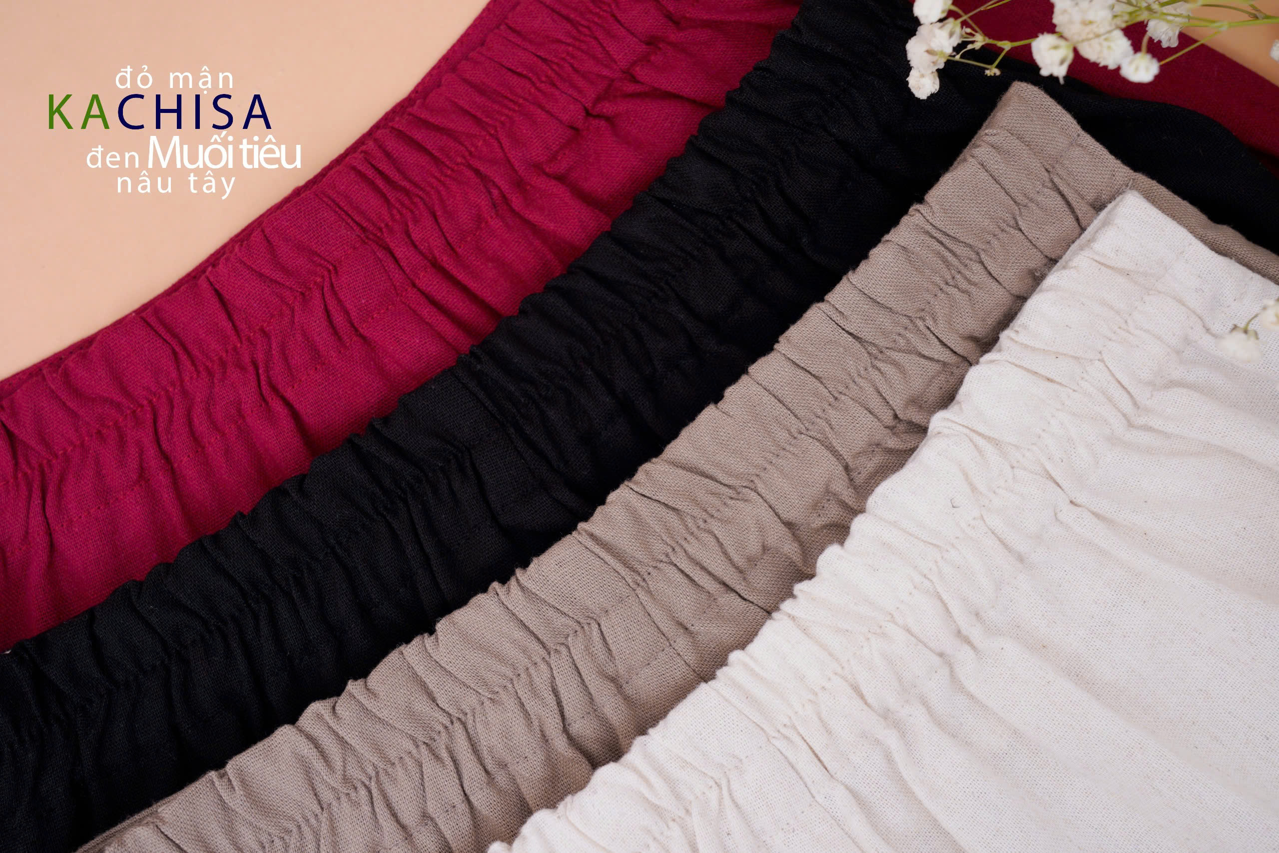 Quần ống Suông Linen Thở phối Lưng Thun, chất Linen Bột có đường xếp ly cách điệu - 4màu - Hình ảnh 10