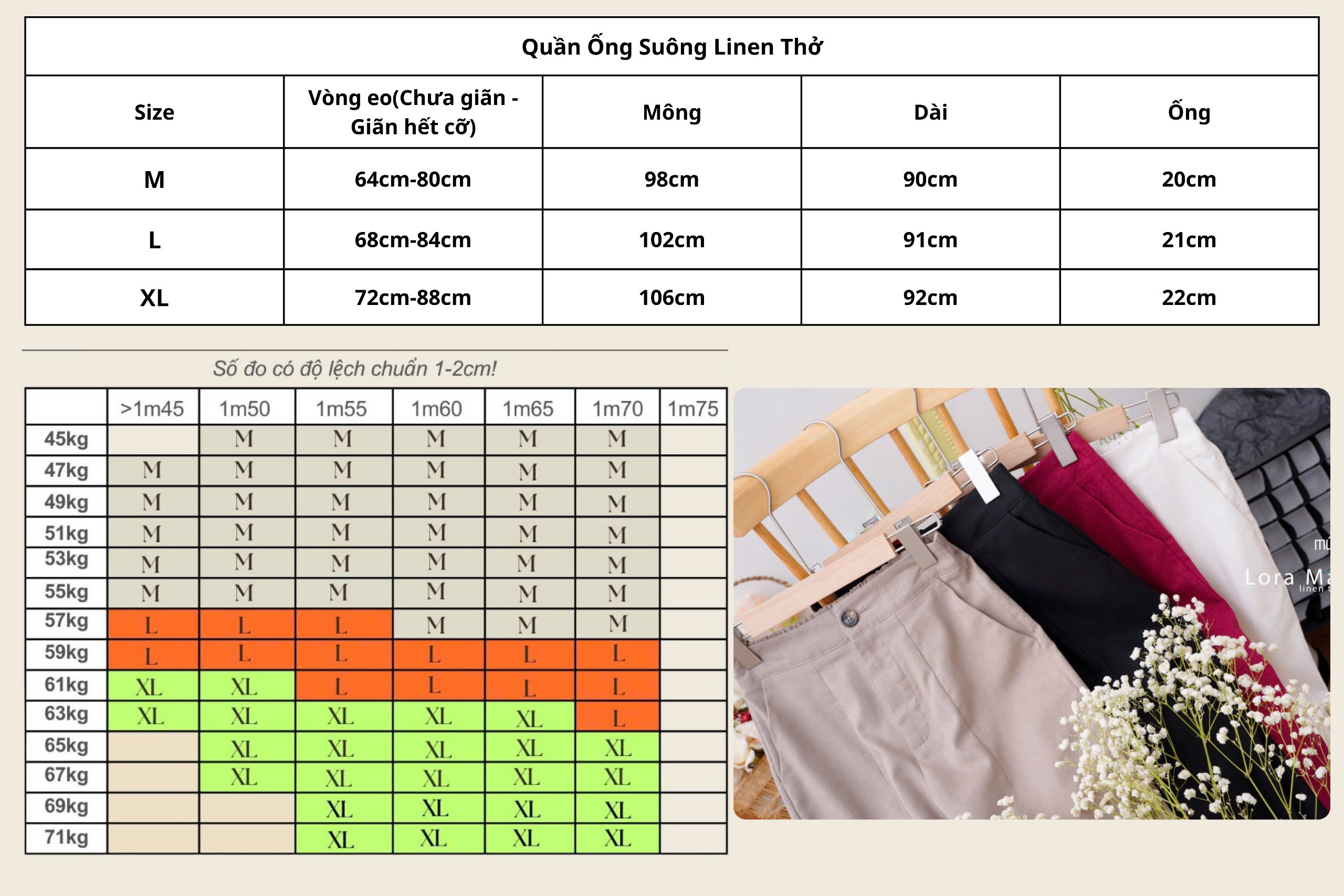 Quần ống Suông Linen Thở phối Lưng Thun, chất Linen Bột có đường xếp ly cách điệu - 4màu - Hình ảnh 11