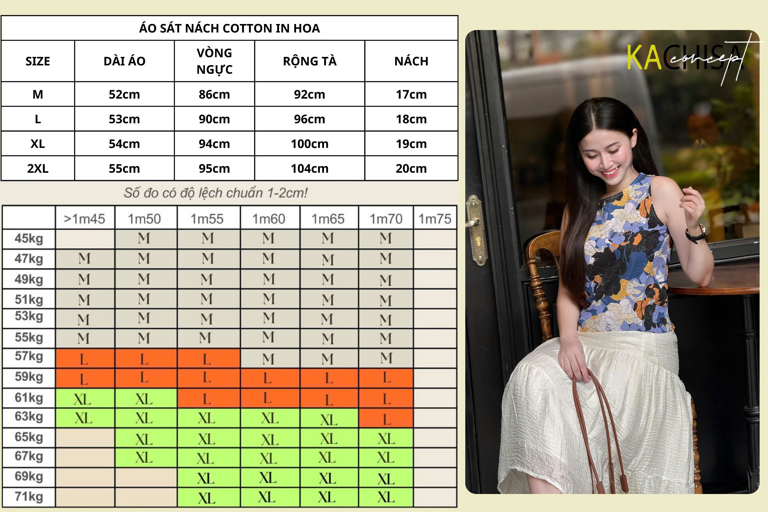 Áo Cotton In Hoa Sát Nách, phối nút phía sau tinh tế | Thoáng Mát, Chuẩn Form Suông - Hình ảnh 9