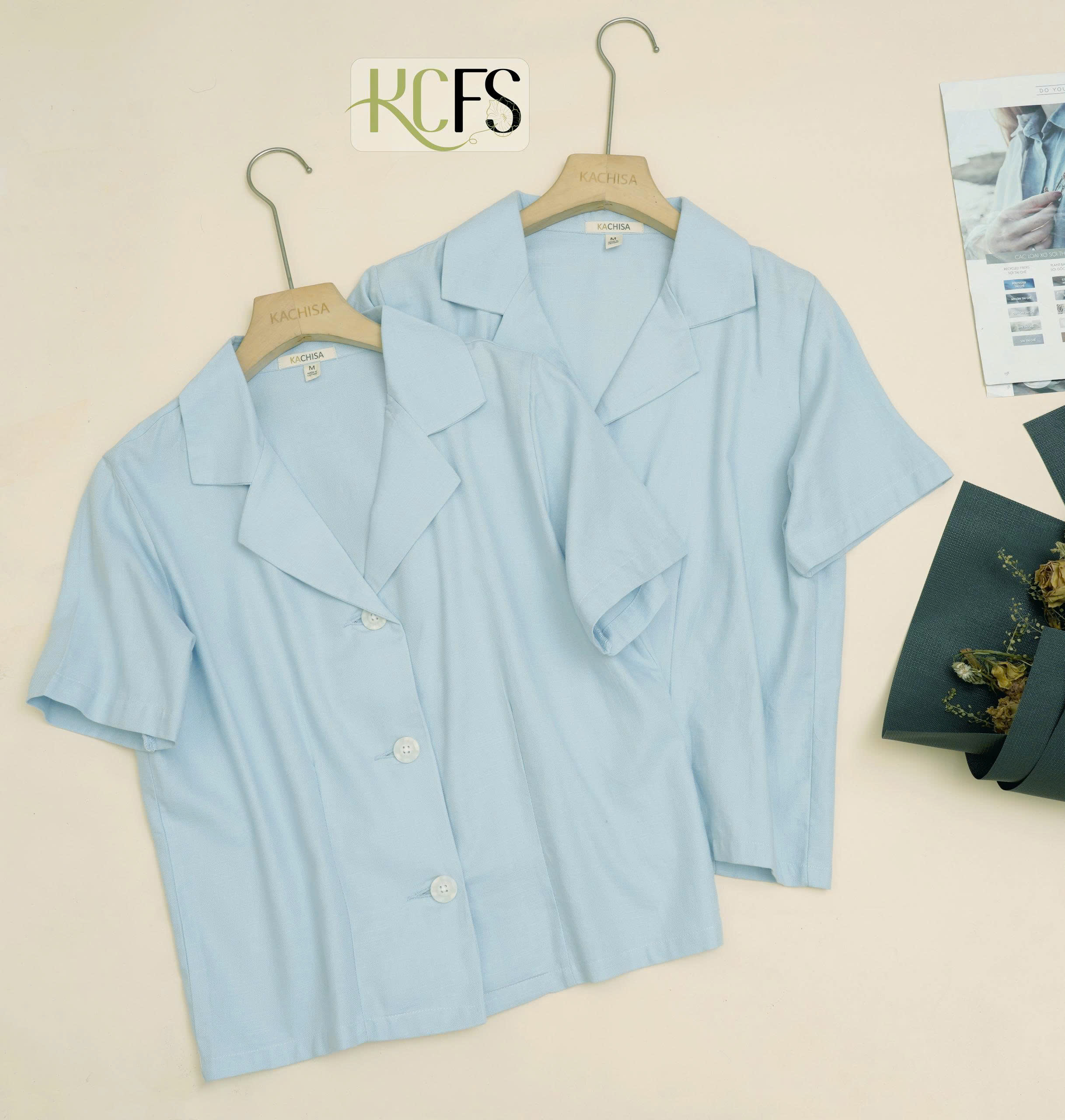 Áo Danton dáng 56cm 3 nút - Chất liệu cotton dệt sợi Linen, phối nút Gỗ, form áo chỉn chu - Hình ảnh 21