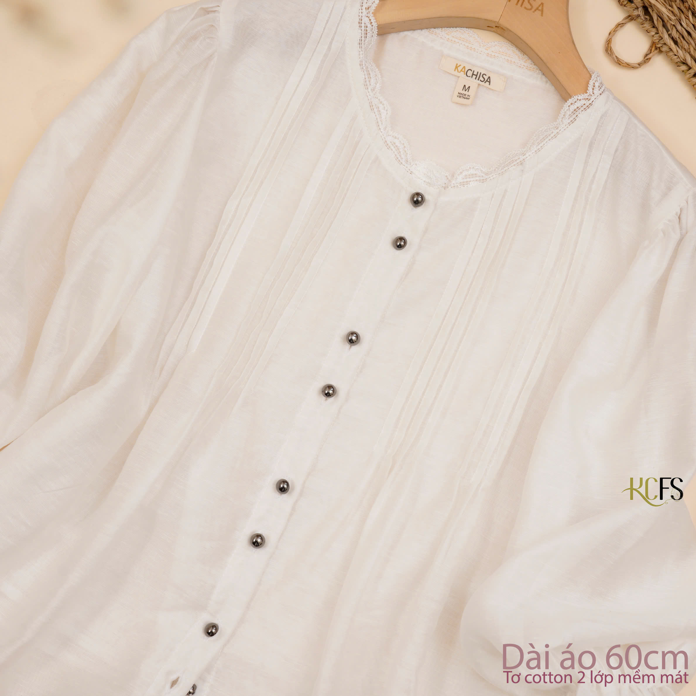 Áo Tơ Cotton tay lửng 2 Lớp phối ren - Dáng dài 60cm - Mềm mại, tay lửng bo chun mềm - Hình ảnh 13