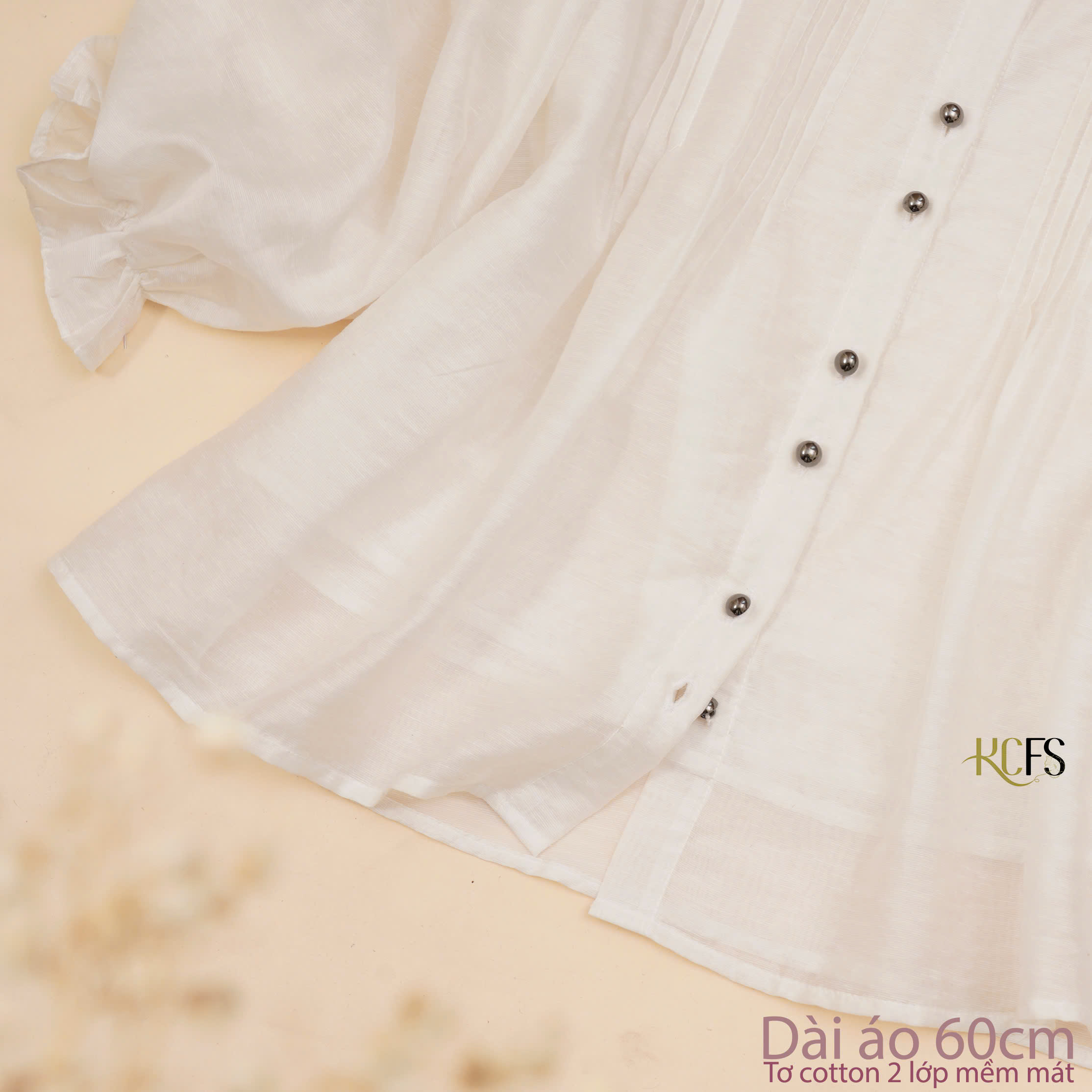 Áo Tơ Cotton tay lửng 2 Lớp phối ren - Dáng dài 60cm - Mềm mại, tay lửng bo chun mềm - Hình ảnh 14