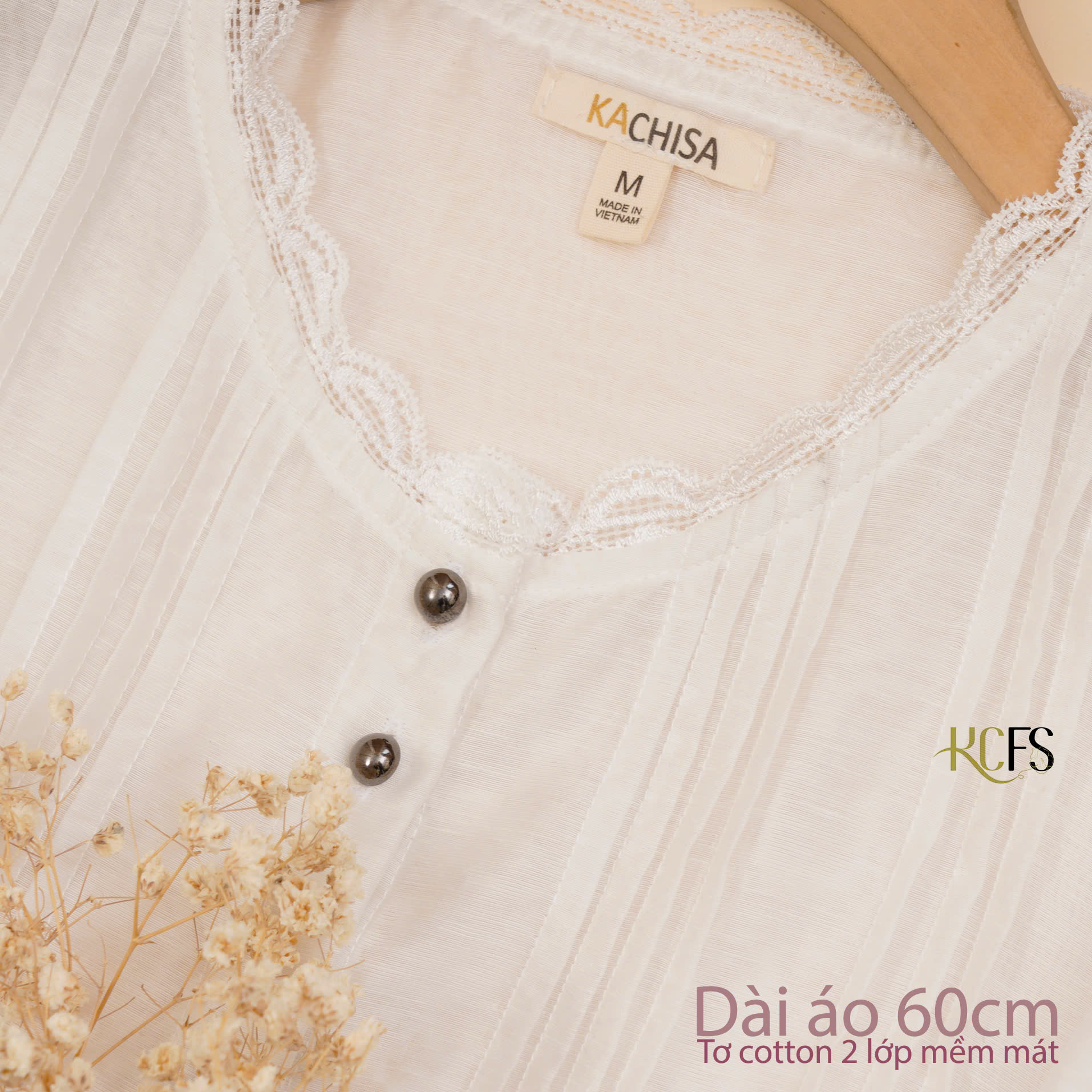 Áo Tơ Cotton tay lửng 2 Lớp phối ren - Dáng dài 60cm - Mềm mại, tay lửng bo chun mềm - Hình ảnh 17