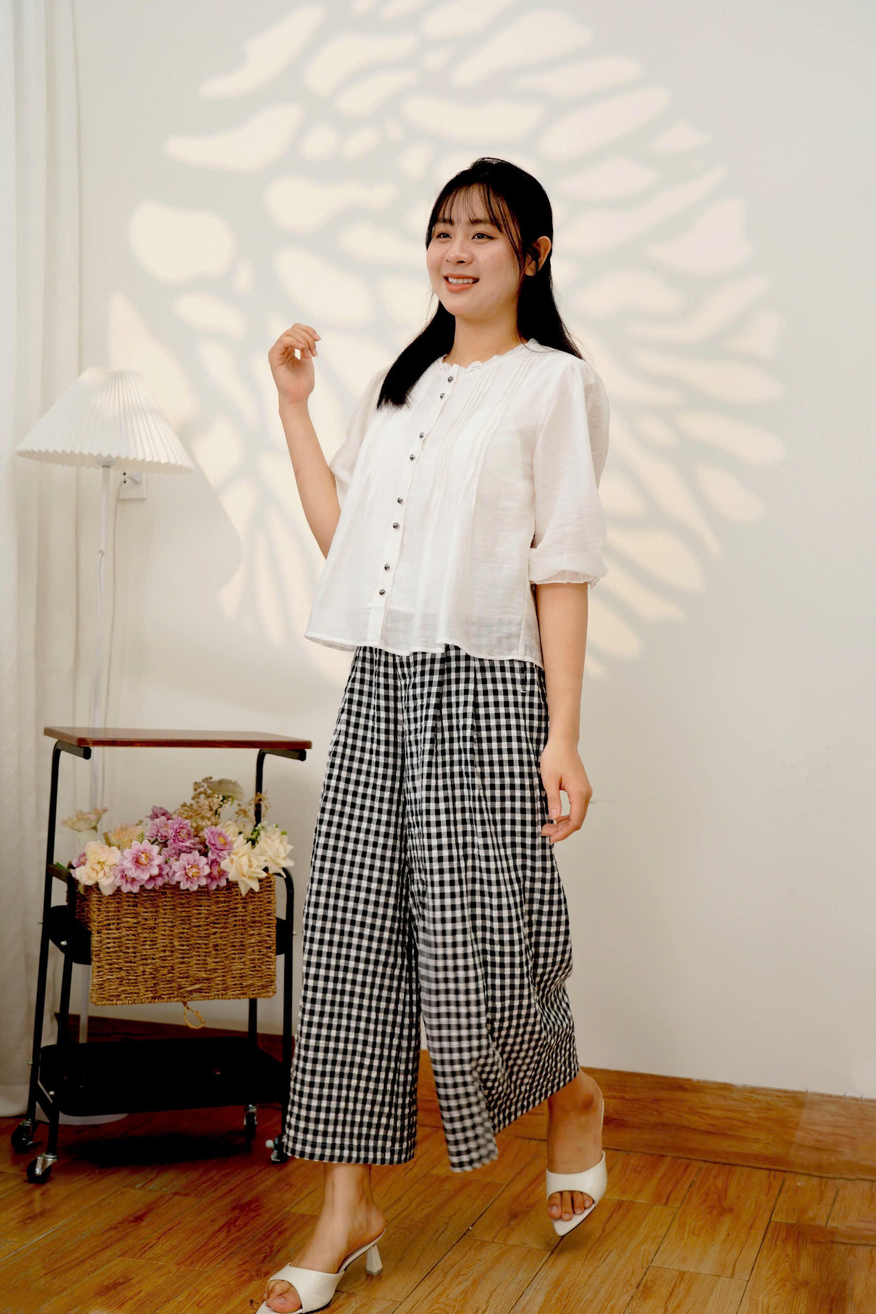 Áo Tơ Cotton tay lửng 2 Lớp phối ren - Dáng dài 60cm - Mềm mại, tay lửng bo chun mềm - Hình ảnh 21