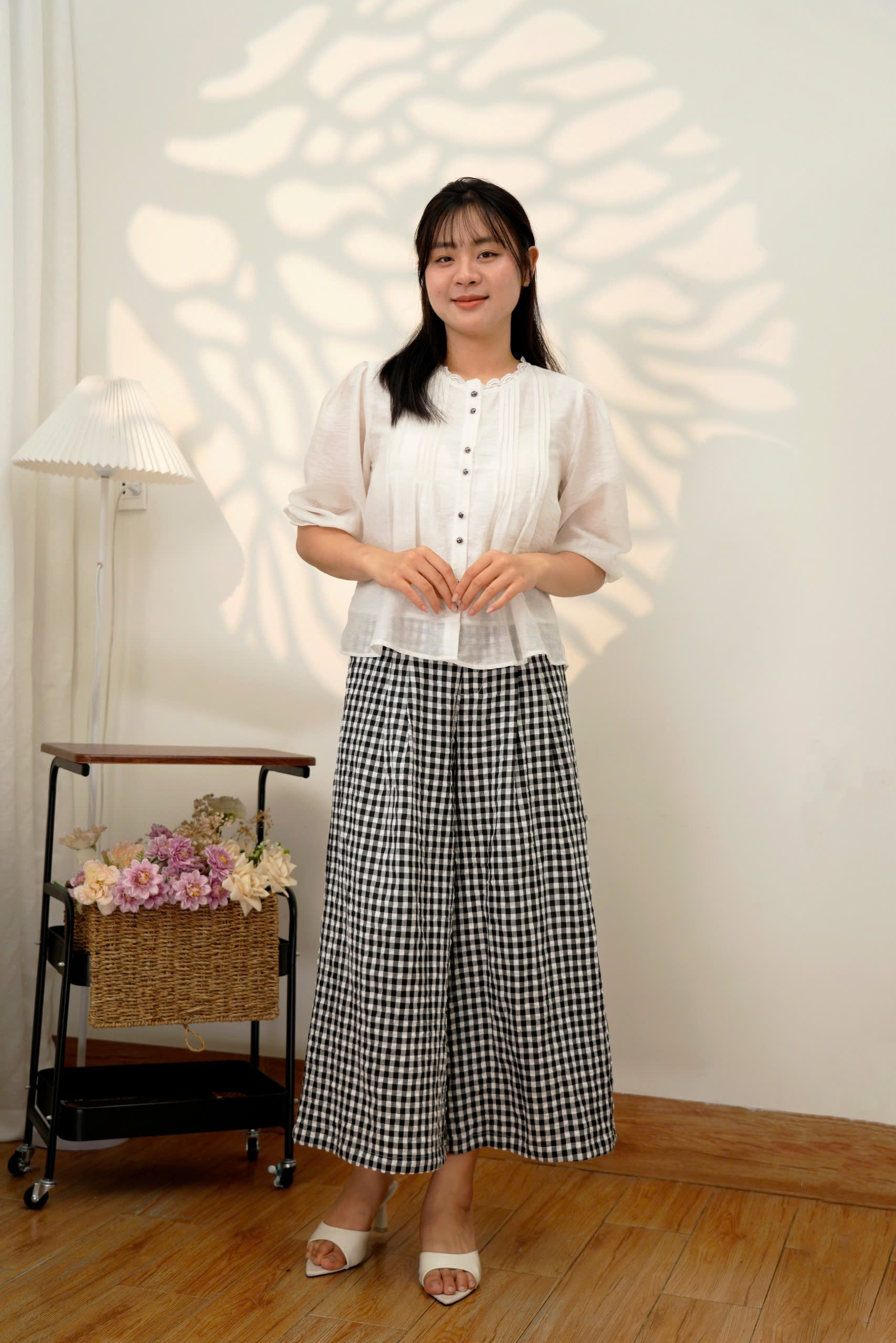 Áo Tơ Cotton tay lửng 2 Lớp phối ren - Dáng dài 60cm - Mềm mại, tay lửng bo chun mềm - Hình ảnh 23