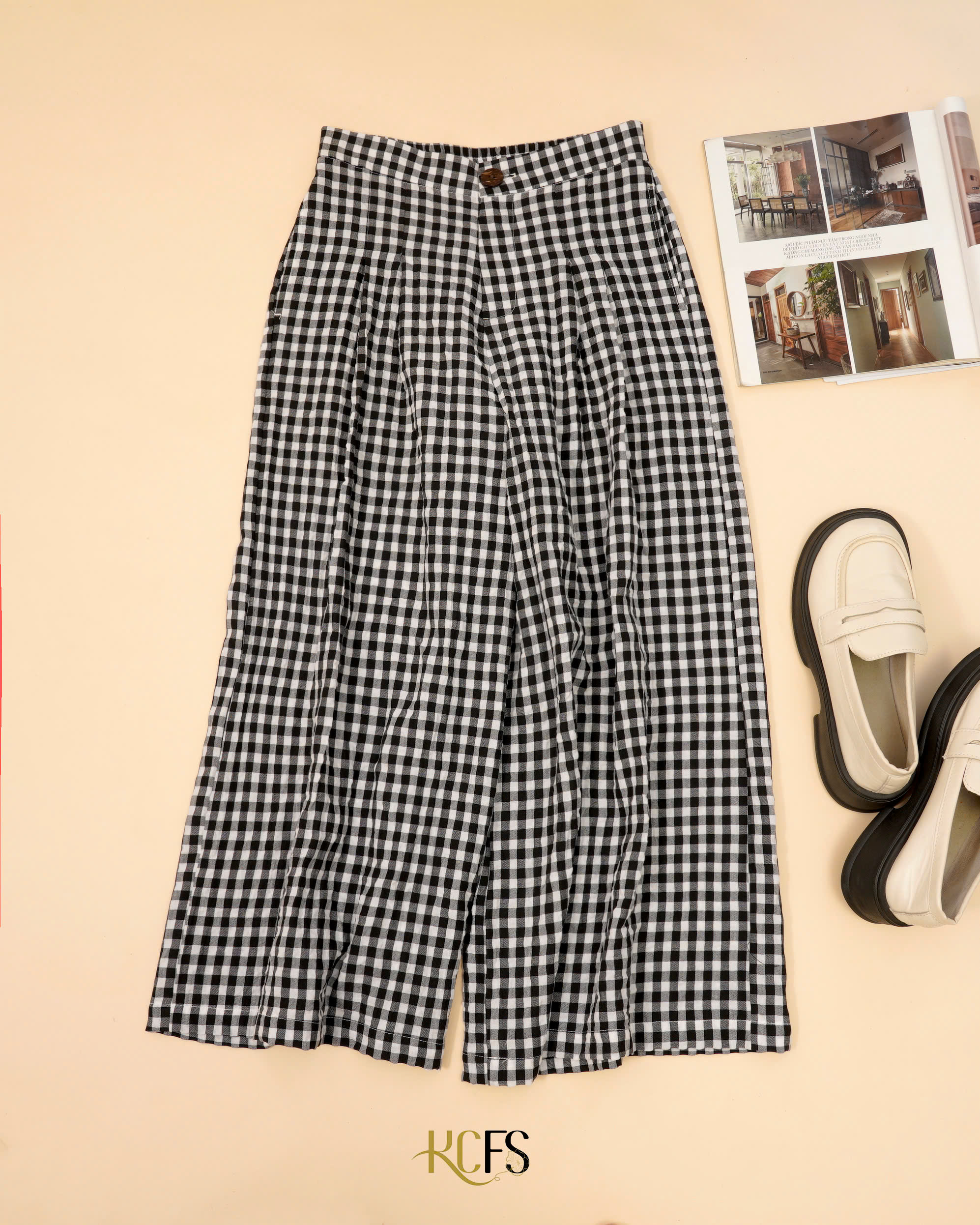 Quần Thô Cotton ống rộng phối thun dài 90cm - Ống rộng 40cm chất thô cotton rũ nhẹ, gọn dáng