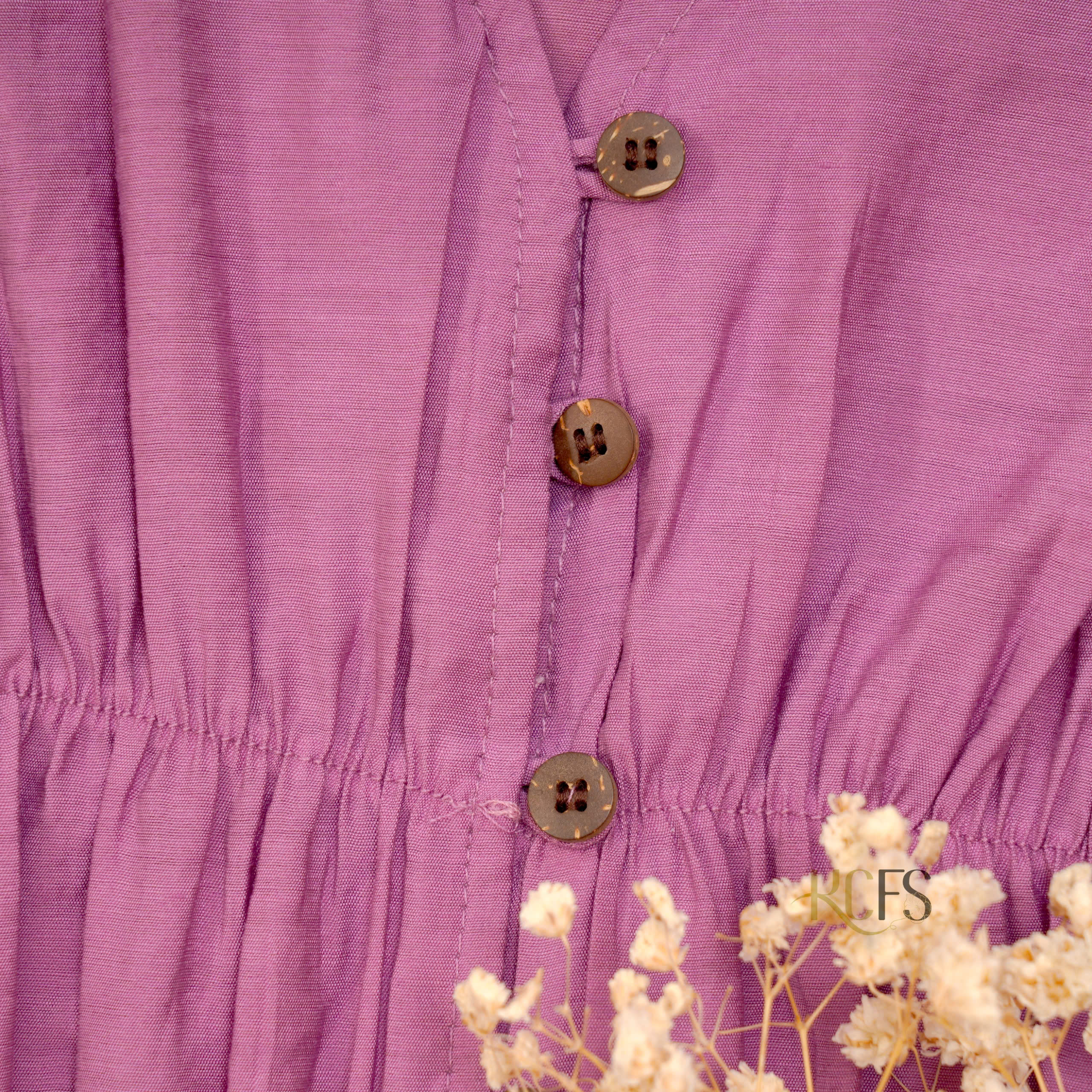 Áo Kiểu Tơ Cotton Cổ V nhún thun - Smocking 1 mũi, thoáng mát, co giãn nhẹ - Hình ảnh 4